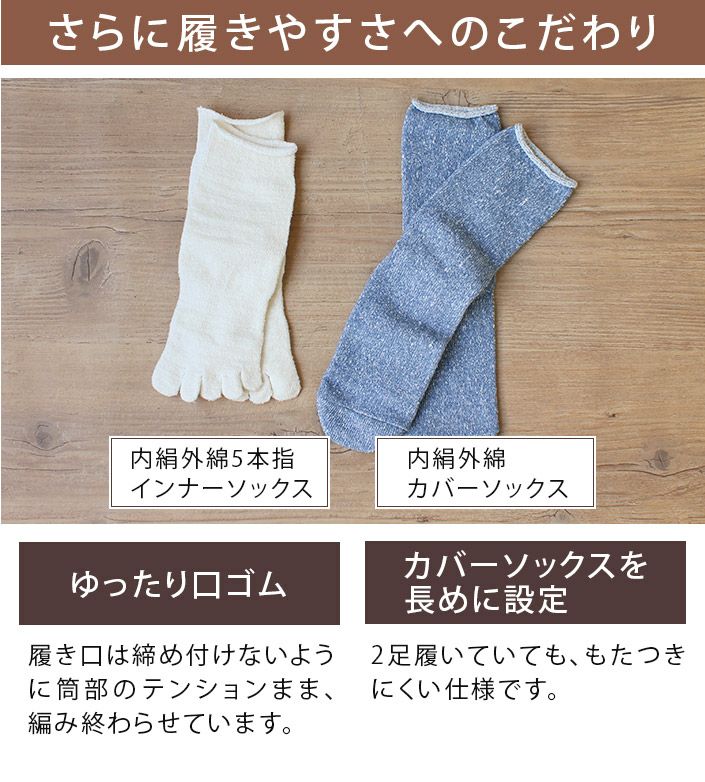 送料無料）冷えとり靴下 内絹外綿 2足セット ＜Mサイズ＞【バスタオル