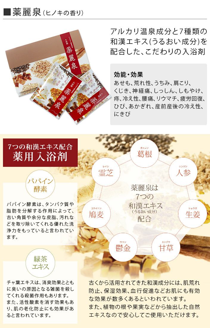 日本製 入浴剤 薬麗泉2包(封筒入)【バスタオル・フェイスタオルの通販