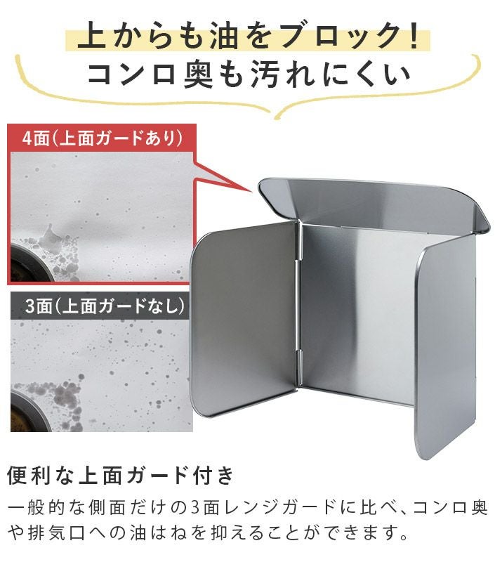 送料無料）日本製 レンジガード4面 / 折りたたみ 食洗機対応 燕三条