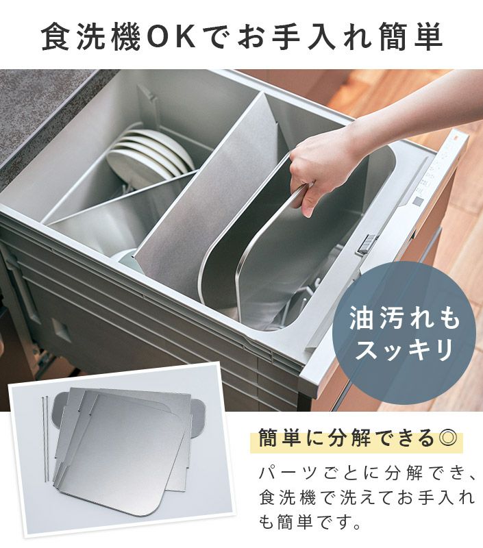 送料無料）日本製 レンジガード4面 / 折りたたみ 食洗機対応 燕三条